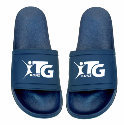 Badepantolette dk blau mit Logo TG Konz 003 002