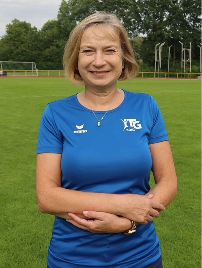 Übungsleiterin C-Lizenz der Leichtathletik, Kerstin Elmer, im Saar-Mosel-Stadion in Konz.